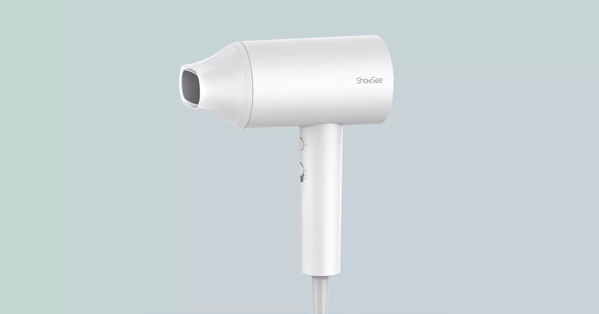 Xiaoshi Hair Dryer A1 EUW Hair Dryer With 1800W Motor, Concentration of Negative Ions for Fast, Frizz Drying Hair and Dual Temperature Control - White