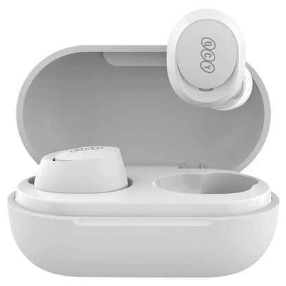 QCY ArcBuds Lite True Wireless Earbuds With 5.3 Bluetooth Connection, 32 Hr Long Battery Life, ENC Technology, IPX4 Sweatproof & Touch Controls - White