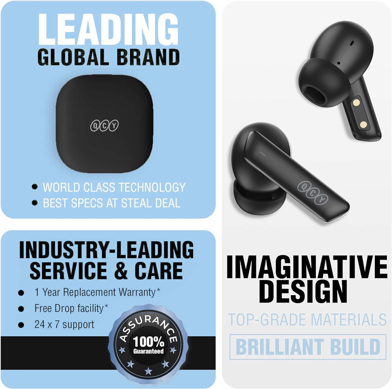 QCY HT05 MeloBuds ANC Wireless Earphone - Black
