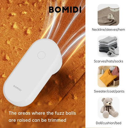 BOMIDI BMQ02 Mini Clothing Hair Ball Fuzz Trimmer Lint Remover - White