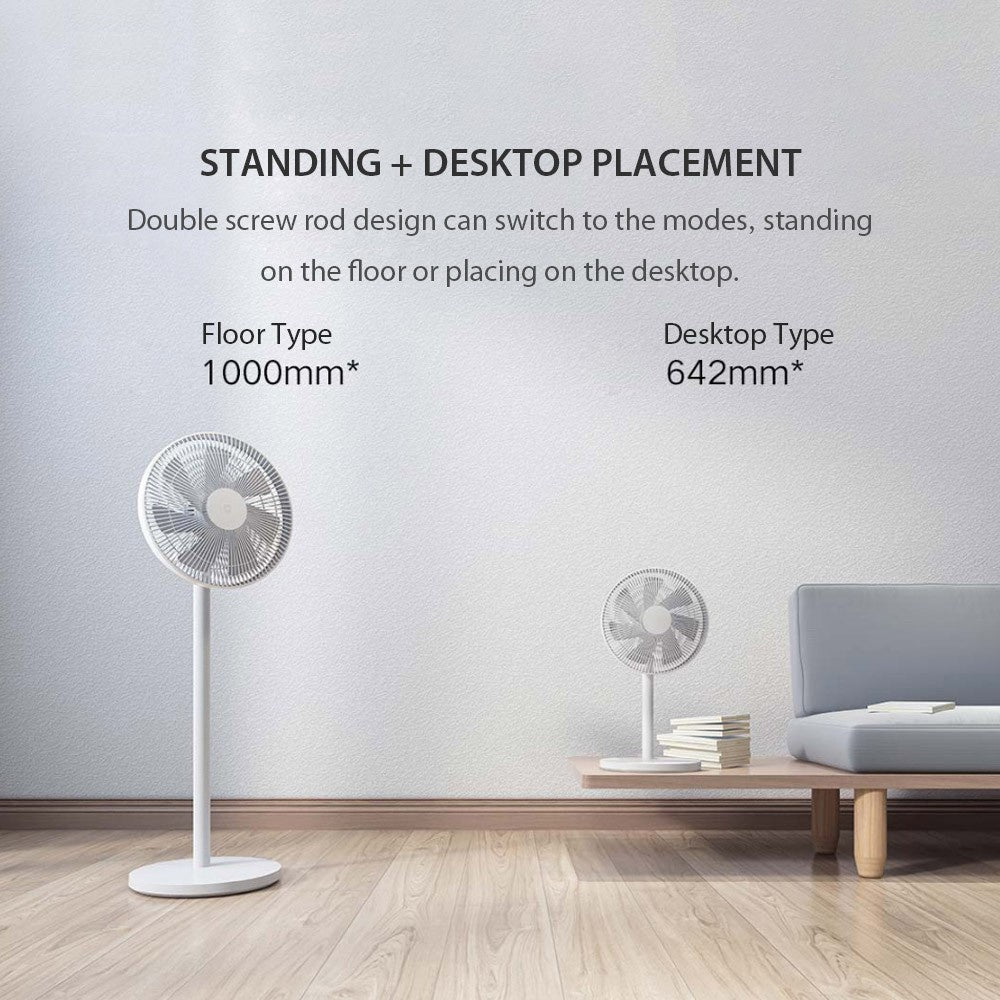 Xiaomi Mi Smart Stand Fan 2 مروحة كهربائية بشفرات مزدوجة - أبيض