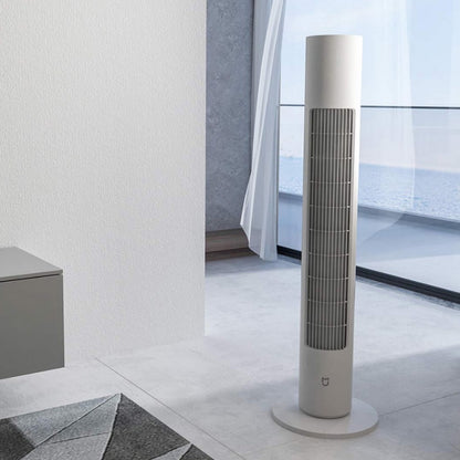 Xiaomi Mijia Smart Tower Fan الخالية من الشفرة منخفضة الضوضاء ومروحة تبريد برجية مع التحكم في التطبيقات والتحكم في WiFi والتحكم الصوتي الذكي - أبيض