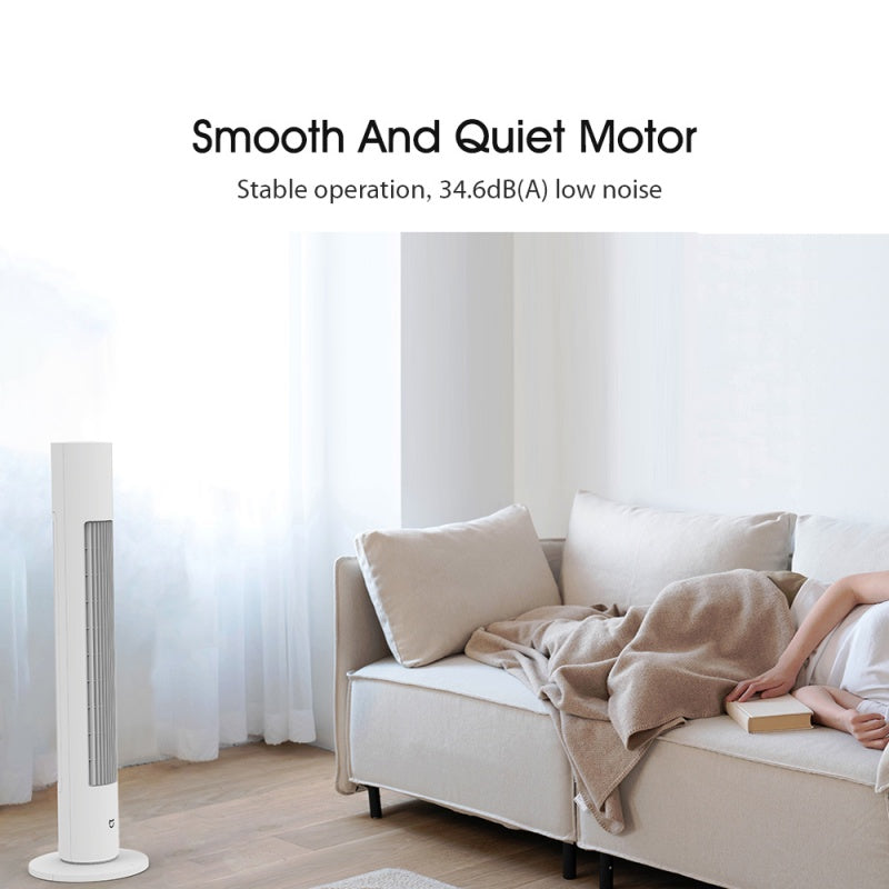 Xiaomi Mijia Smart Tower Fan Bladeless Low Noise & Cool Tower Fan Air Conditioner Cooler With App Control, WiFi Control & Smart Voice Control - White