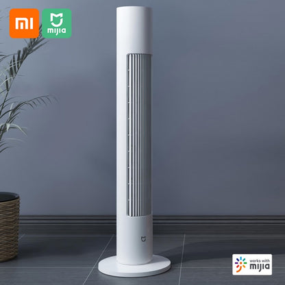 Xiaomi Mijia Smart Tower Fan الخالية من الشفرة منخفضة الضوضاء ومروحة تبريد برجية مع التحكم في التطبيقات والتحكم في WiFi والتحكم الصوتي الذكي - أبيض