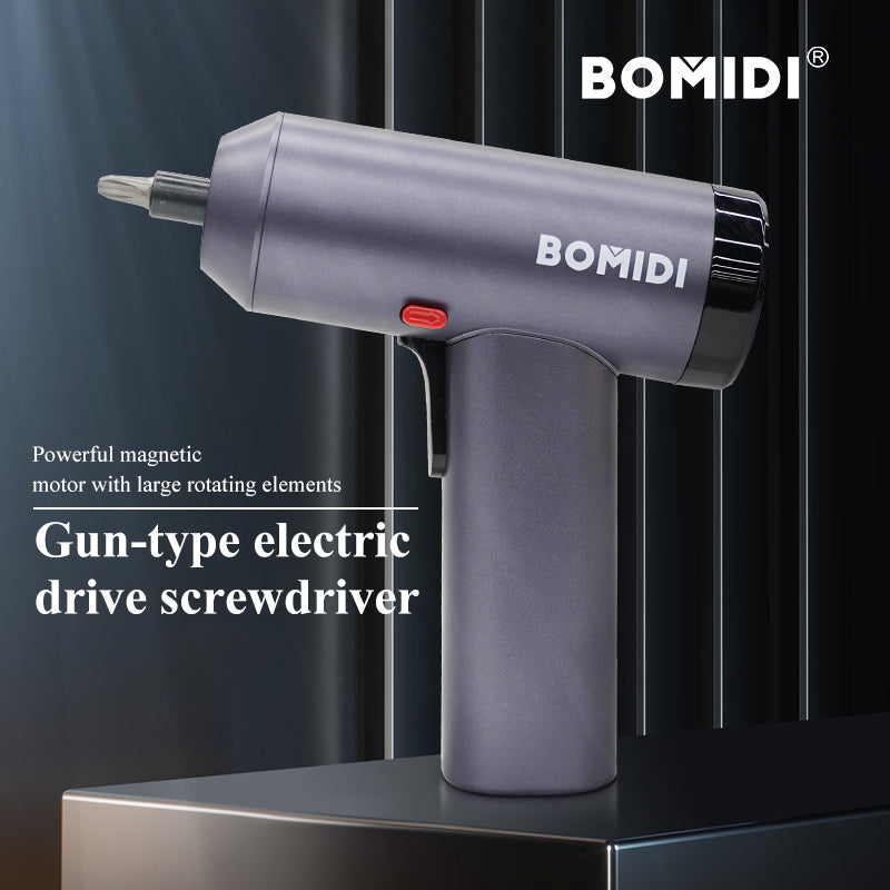 BOMIDI EGS01 Gun Type Electric Screwdriver With Powerful Brushless Motor, Cordless Ergonomic Grip Lighweight Pistol Shape & Anti Slip Texture - Black