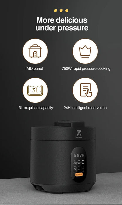 ZOLELE EP301 طنجرة ضغط كهربائية متعددة الوظائف - أسود