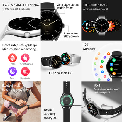 QCY GT Smart Watch - Black