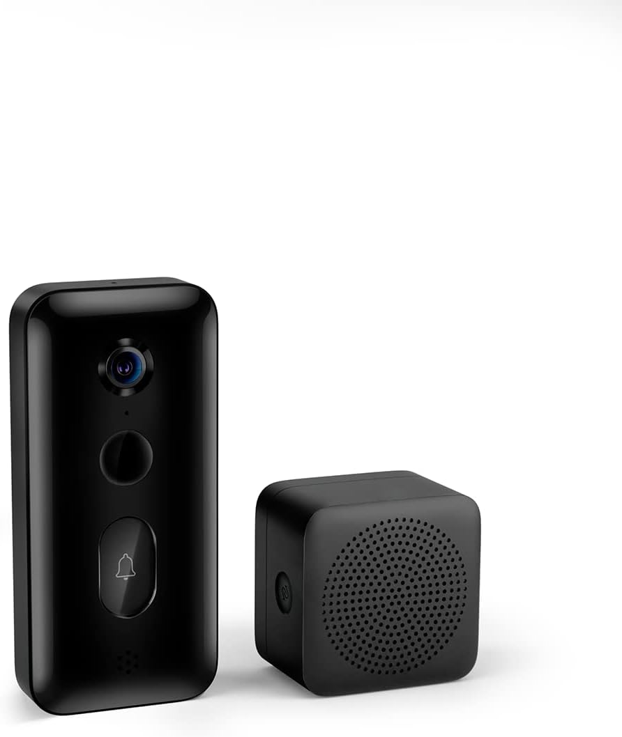 Xiaomi Smart Doorbell 3 Security Doorbell With 1080p Video,160° Wide-Angle View,Night Vision,Human Body Detection & Two Way Audio Communication - Black