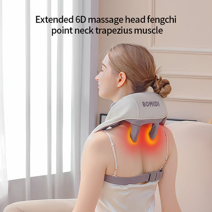 BOMIDI MP2 Neck Shoulder Massager, Wireless Clamp Kneading Massager - Grey