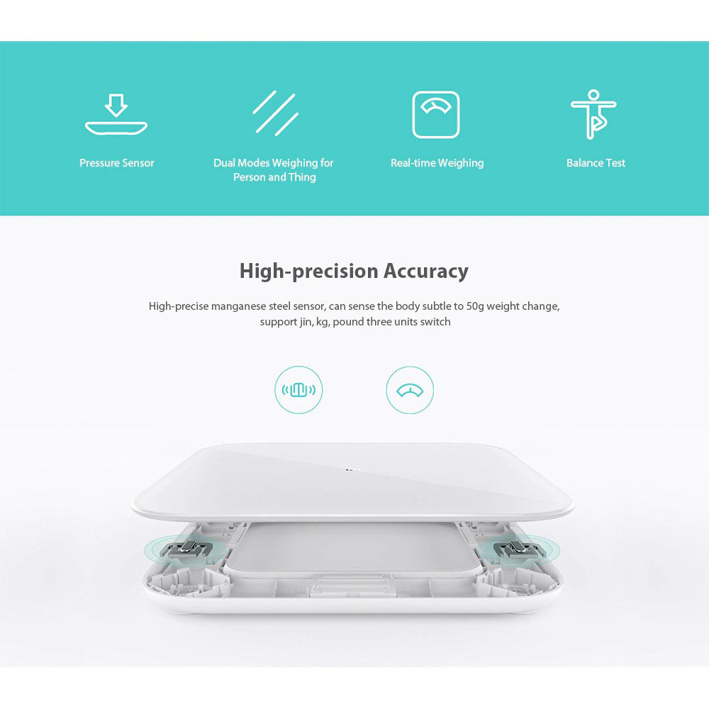 ميزان Xiaomi Mi Smart Scale 2 الرقمي الذكي لوزن الجسم - أبيض