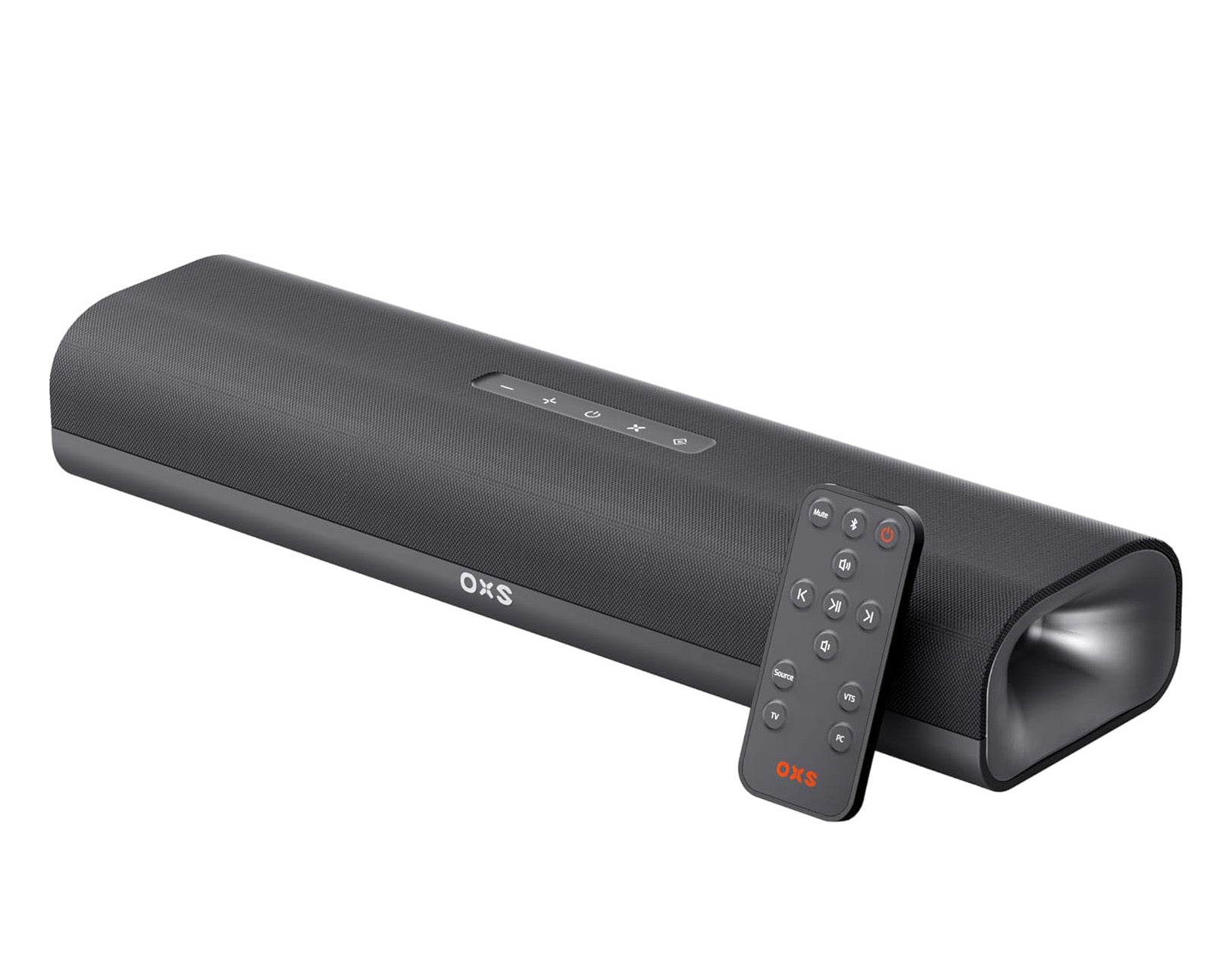 OXS Thunder Lite S2 Soundbar Compact Design With Virtual Surround Sound, Full Range Drivers and Bass Tube, Bluetooth 5.0 & Wireless Connection - Black