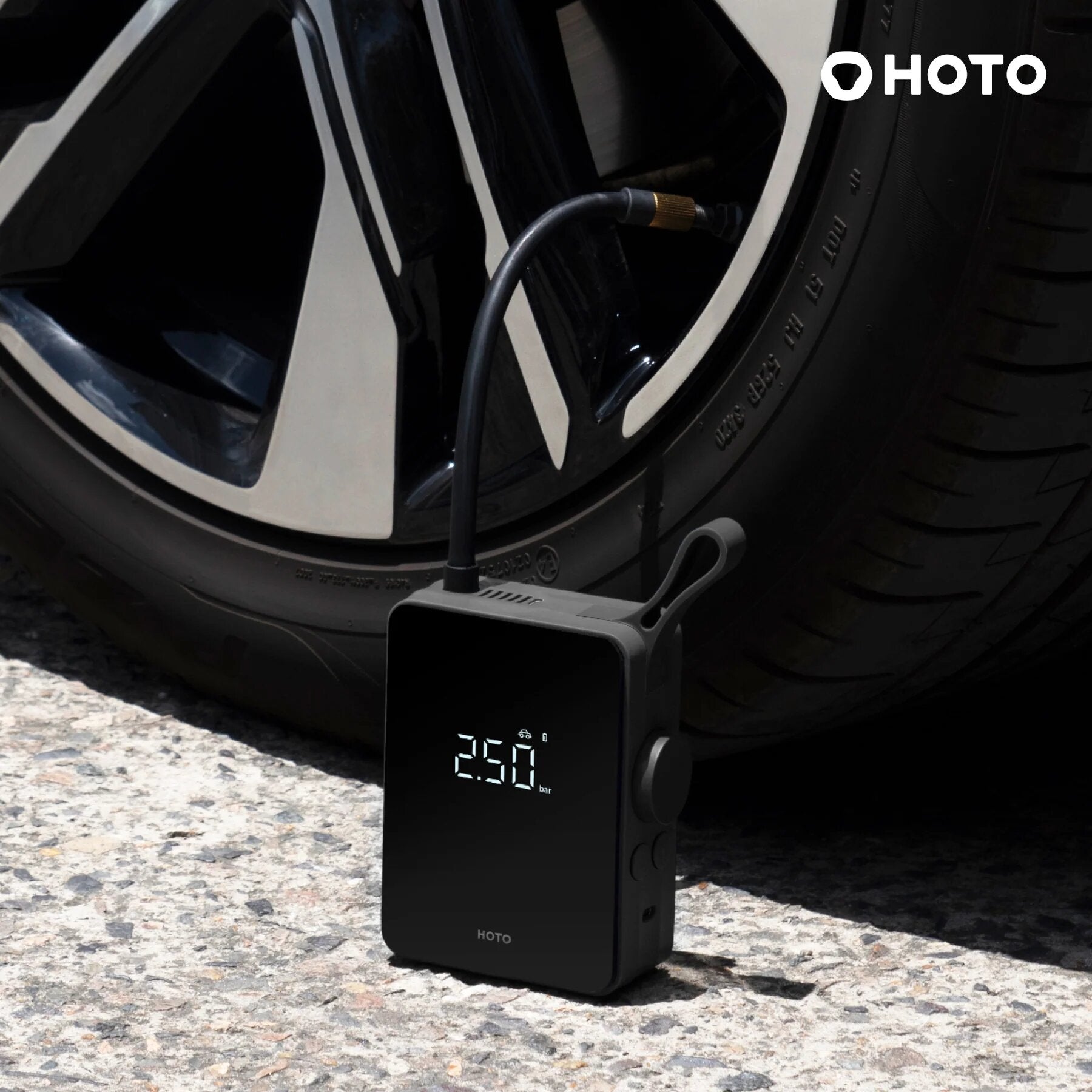 Hoto Portable Electric Tire Inflator Digital Air Compressor - Black