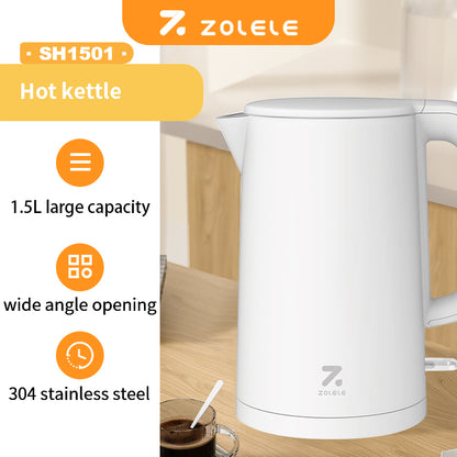 ZOLELE Electric Kettle SH1501B 1.5L Electric Kettle With Rated Power 1500W, Touch Tone Control Mode, Keep Warm Function &  Boil Dry Protection - Black