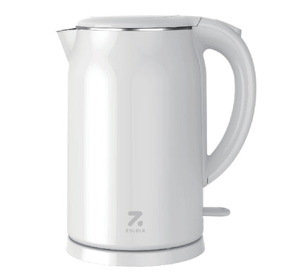 ZOLELE Electric Kettle SH1701W 1.7L Electric Kettle With Double Walled Glass Lid,1800W Fast Boiling, Keep-Warm Function and Cold Touch Handle  - White