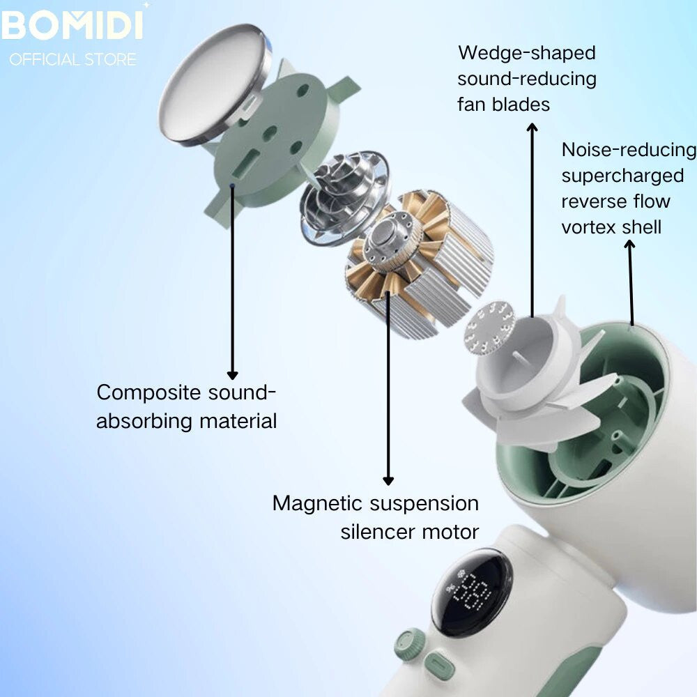 BOMIDI Refrigeration Handheld Fan MF01, Touch Control, 100-Level Wind Speed Adjustment