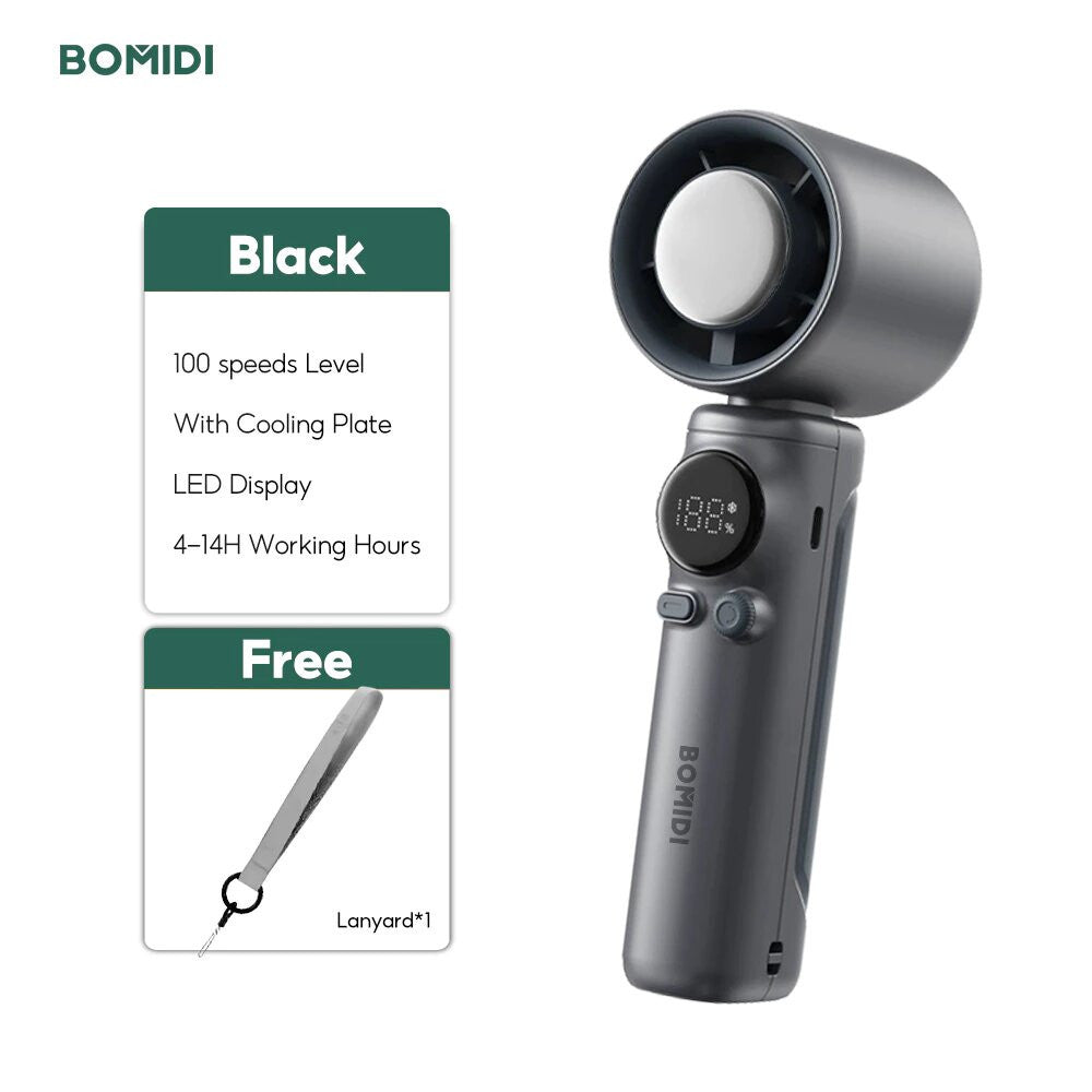 BOMIDI Refrigeration Handheld Fan MF01, Touch Control, 100-Level Wind Speed Adjustment