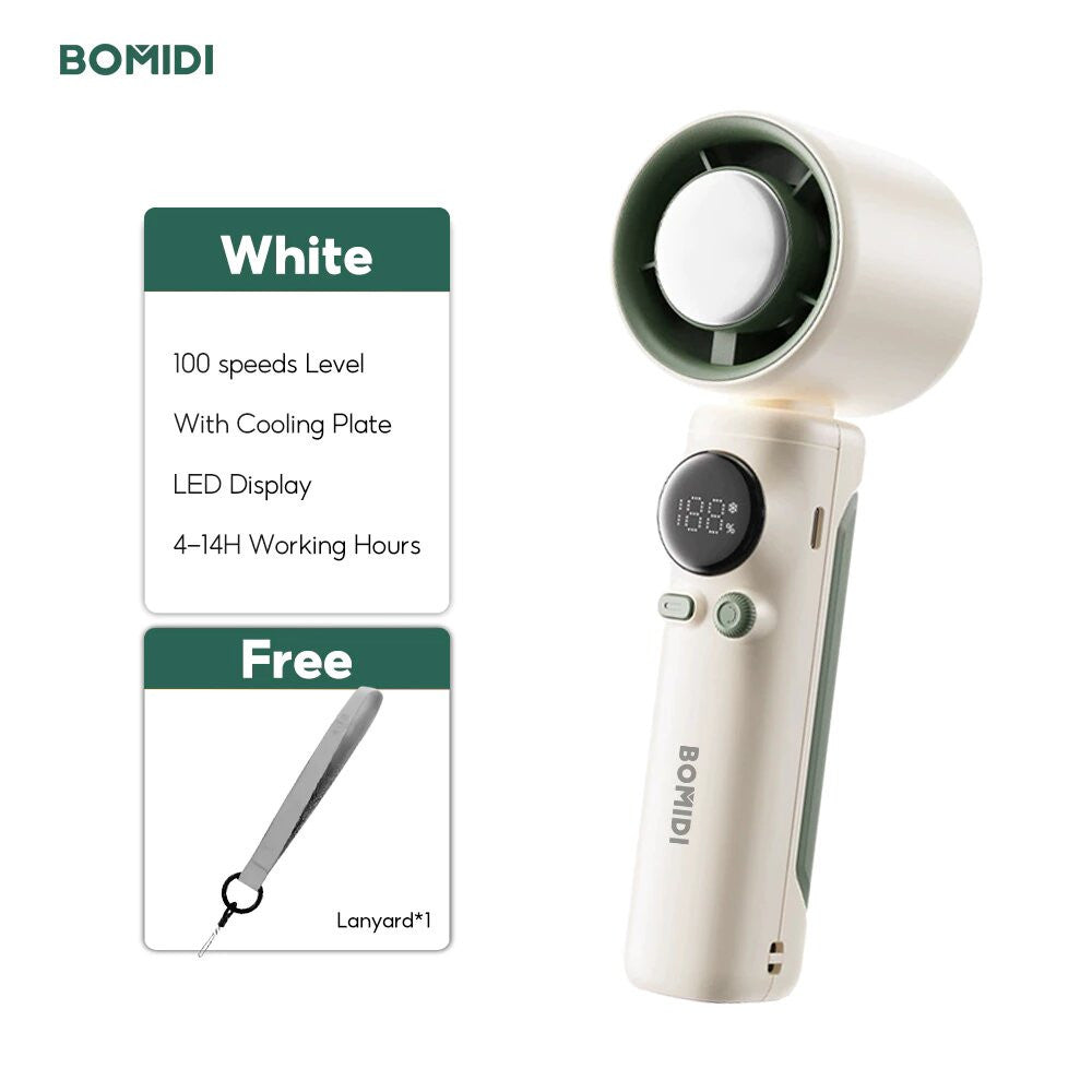 BOMIDI Refrigeration Handheld Fan MF01, Touch Control, 100-Level Wind Speed Adjustment