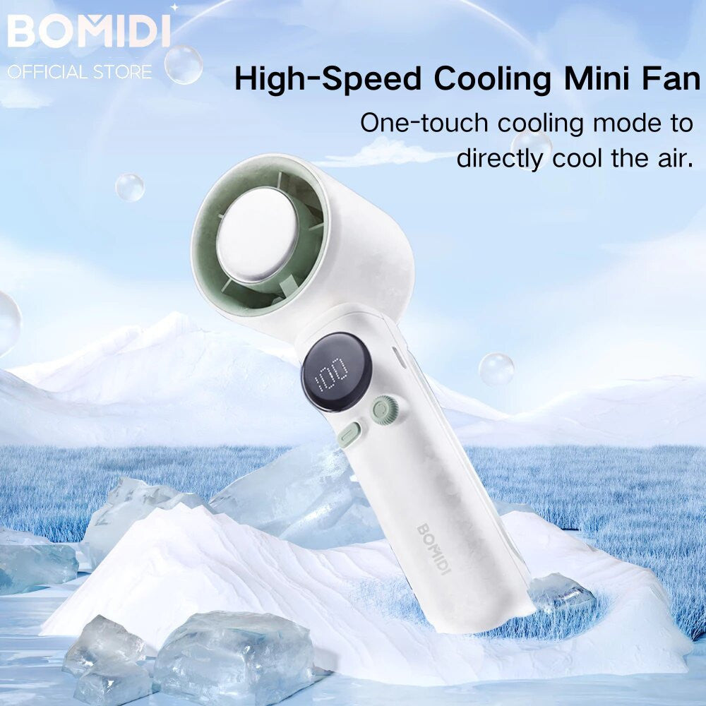 BOMIDI Refrigeration Handheld Fan MF01, Touch Control, 100-Level Wind Speed Adjustment