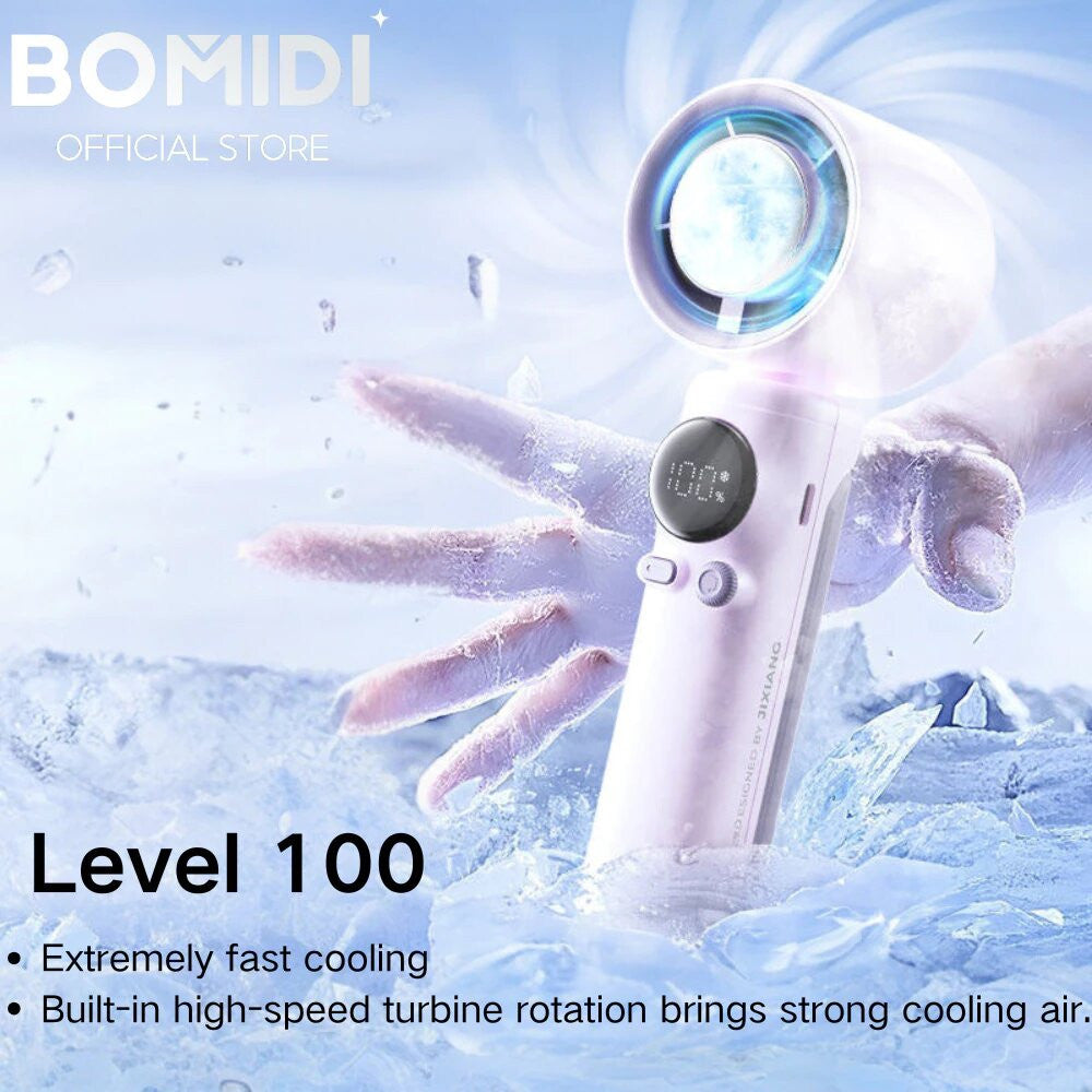 BOMIDI Refrigeration Handheld Fan MF01, Touch Control, 100-Level Wind Speed Adjustment