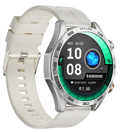 Haylou Solar 5 Smartwatch. 1.58 AMOLED Display, 15 Days Battery Life, Health and Fitness Tracking, Notifications Alerts, 100+ Sports Modes, Dynamic Watch Faces and Supports NFC Access Control - Silver