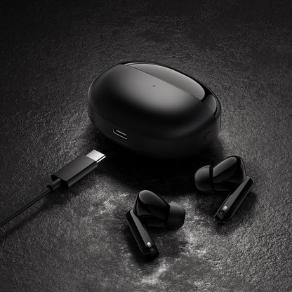 Haylou W1 ANC T007 Wirless Earphone, Pure Hi-Fi Sound,Active Noise Cancellation - Black