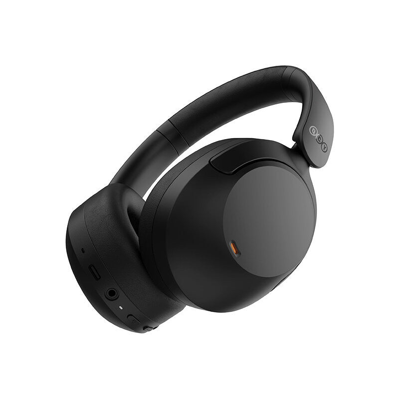 QCY H4 Headphone, Over-Ear Design, Hi-Res Audio, Crystal Clear Call with 43dB Noise Cancellation, Bass Mode, Bluetooth 5.3 Strong Connectivity, 70 Hours Battery Life and Multi Point Connection - Black