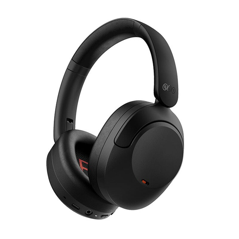 QCY H4 Headphone, Over-Ear Design, Hi-Res Audio, Crystal Clear Call with 43dB Noise Cancellation, Bass Mode, Bluetooth 5.3 Strong Connectivity, 70 Hours Battery Life and Multi Point Connection - Black