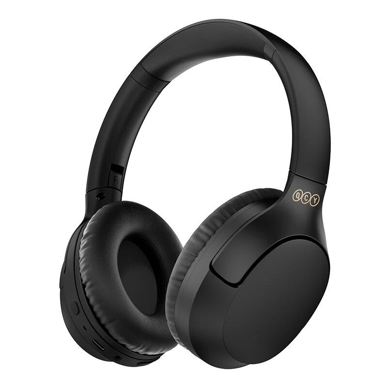 QCY H3 Pro ANC Wireless Headphone Over Ear,50dB Noise Cancelling, 55 Hours Playback, Comfortable Fit, Clear Calls with AI, 5.4 Bluetooth, Wired & Wireless Connectivity and 40mm Dynamic Drivers - Black