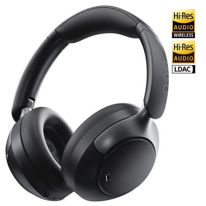 QCY H3 Pro ANC Wireless Headphone Over Ear,50dB Noise Cancelling, 55 Hours Playback, Comfortable Fit, Clear Calls with AI, 5.4 Bluetooth, Wired & Wireless Connectivity and 40mm Dynamic Drivers - Black