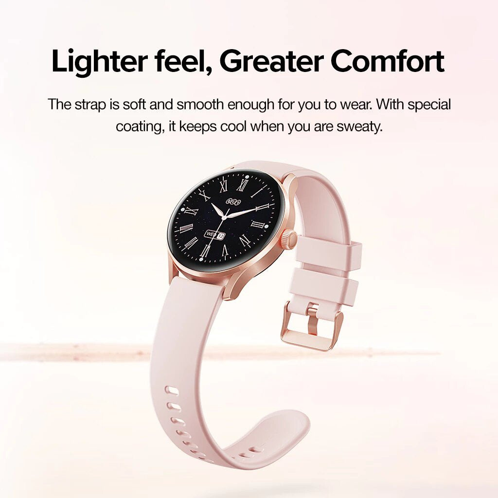 QCY Watch Elite Smartwatch 1.19" AMOLED Screen Display, Stylistic Design - Pink - ORRO HOME