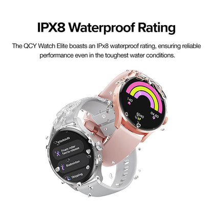 QCY Watch Elite Smartwatch 1.19" AMOLED Screen Display, Stylistic Design - Pink - ORRO HOME