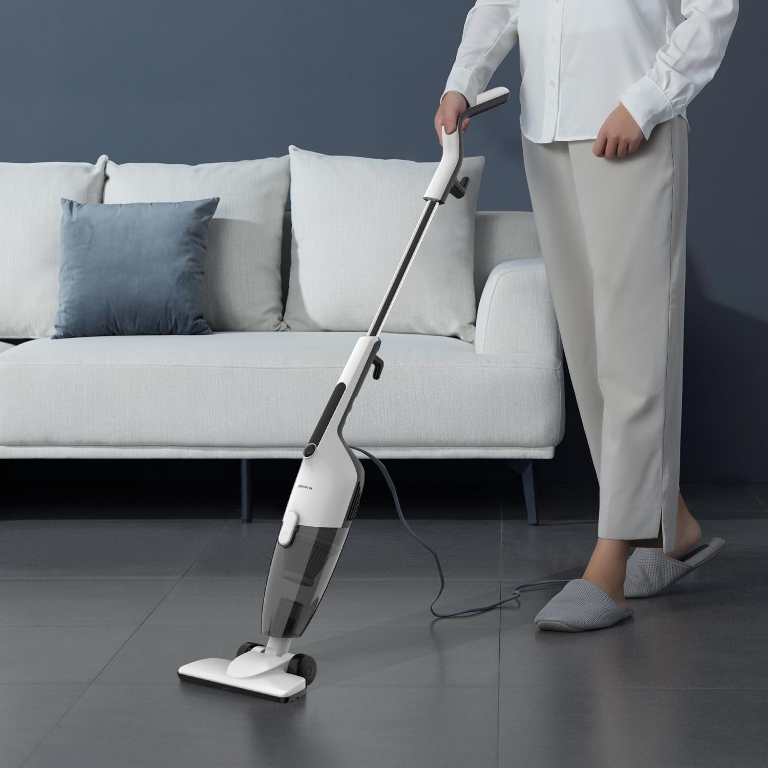 Deerma DX120C Vacuum Cleaner, 3 in 1 Handheld Vacuum Cleaner, Multiple Attachments - White - ORRO HOME