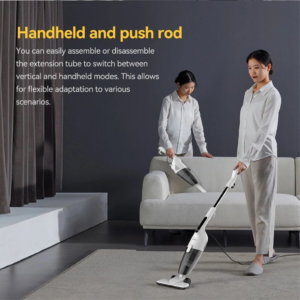 Deerma DX120C Vacuum Cleaner, 3 in 1 Handheld Vacuum Cleaner, Multiple Attachments - White - ORRO HOME