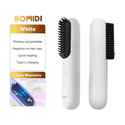 BOMIDI HB2 Wireless Hair Straightener Comb for Various Hair Style  USB Rechargeable