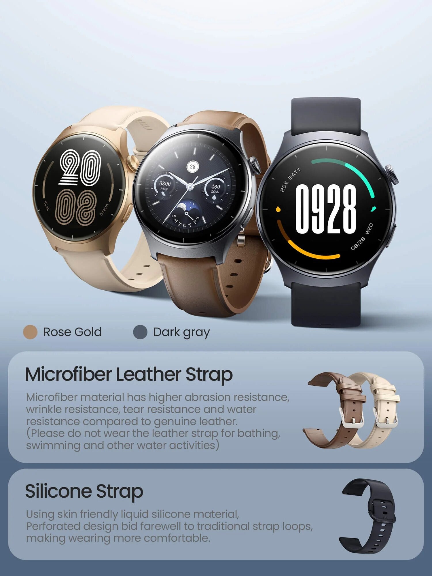 Mibro Lite 3 Smart Watch With Dual Strap, 1.32-inch AMOLED HD Screen Display - Gold