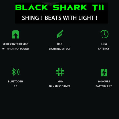 Black Shark Earphone T11 With Low Latency Mode, Metallic Design