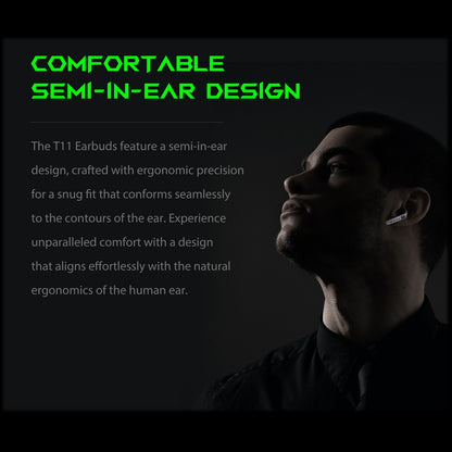 Black Shark Earphone T11 With Low Latency Mode, Metallic Design