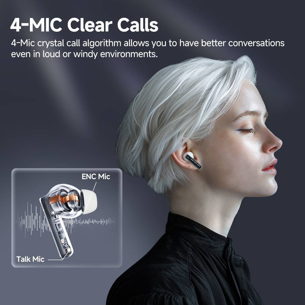 QCY MeloBuds Neo Wireless Earphone,Transparent & LED Power Display