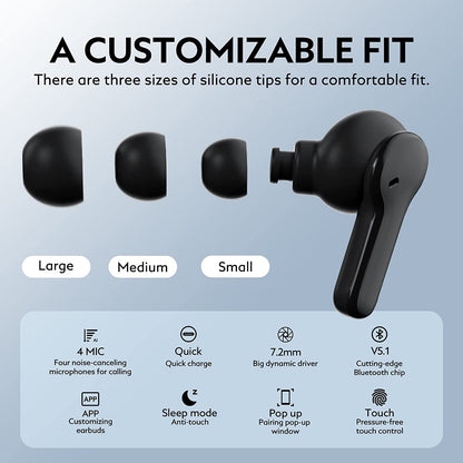 QCY T13 ANC Earbuds - Black