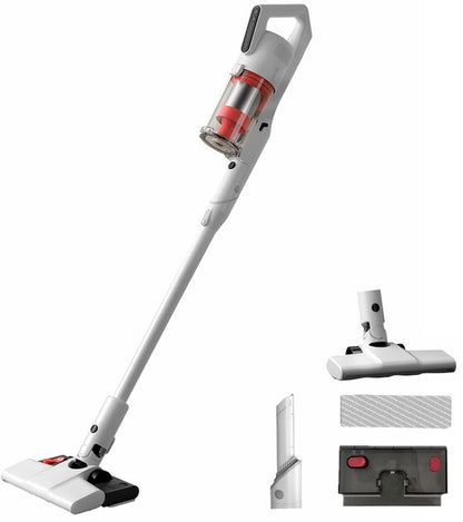 Deerma Cordless Vacuum Cleaner, Rechargable, Long battery Life, 35 Minutes Operation, 18kPa Strong Suction Power, 9-Cone Cyclonic Efficient Filtration, Lightweight and Easy to Use 180 W T20W WHITE