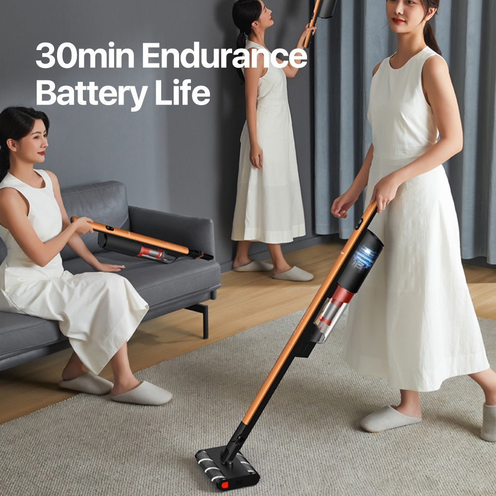 Deerma VC31 Cordless Vacuum Cleaner Wireless Vacuum Cleaner Handheld Double Roller Brush With 3-in-1 Design, LED Headlights, Long Battery Life - Black