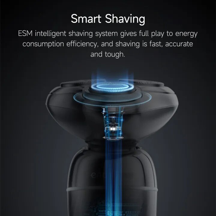 Enchen X7 Electric Shaver Portable Cordless Shaver with IPX7 Waterproof, Type C Rechargeable, 3 Direction Flex Heads & Self Sharpening Blades - Silver