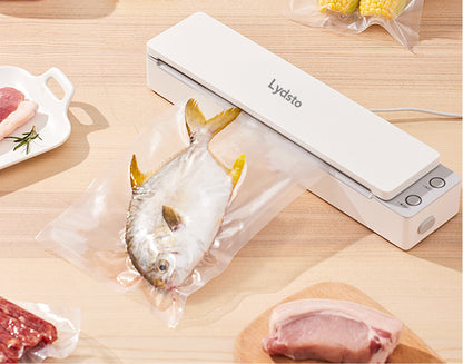 Lydsto Automatic Vacuum Sealer Machine Anti Moist Bag Sealer, Food Preserving Machine With Vacuum Hose 5pcs Sealing Bags & 60kpa Suction Force - White