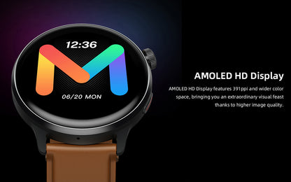 ساعة Mibro Watch Lite 2 الذكية بشاشة AMOLED مقاس 1.3 بوصة - أسود