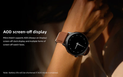 ساعة Mibro Watch Lite 2 الذكية بشاشة AMOLED مقاس 1.3 بوصة - أسود