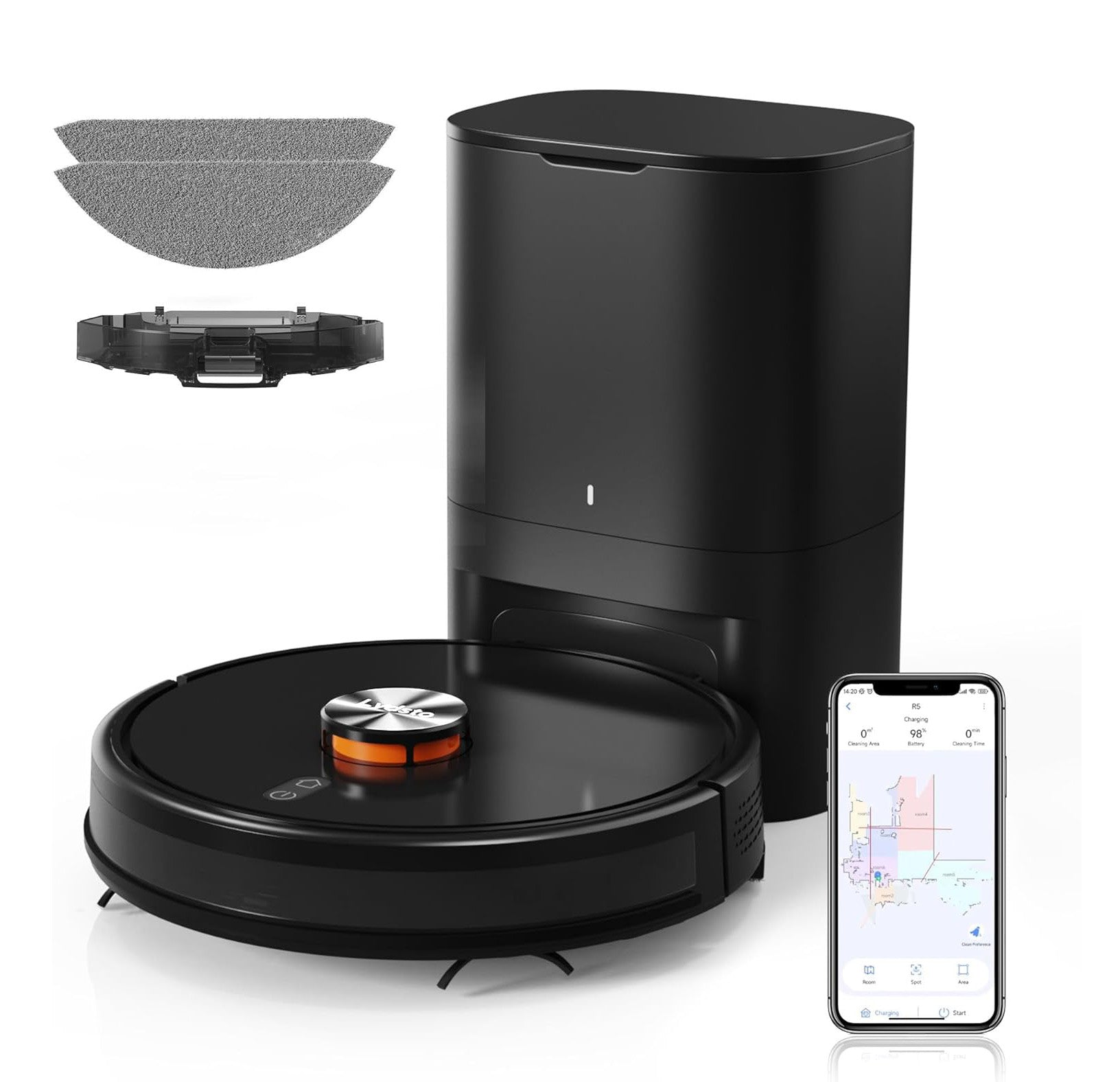 Lydsto R5 3-in-1 Smart Robot Vacuum Cleaner - Black