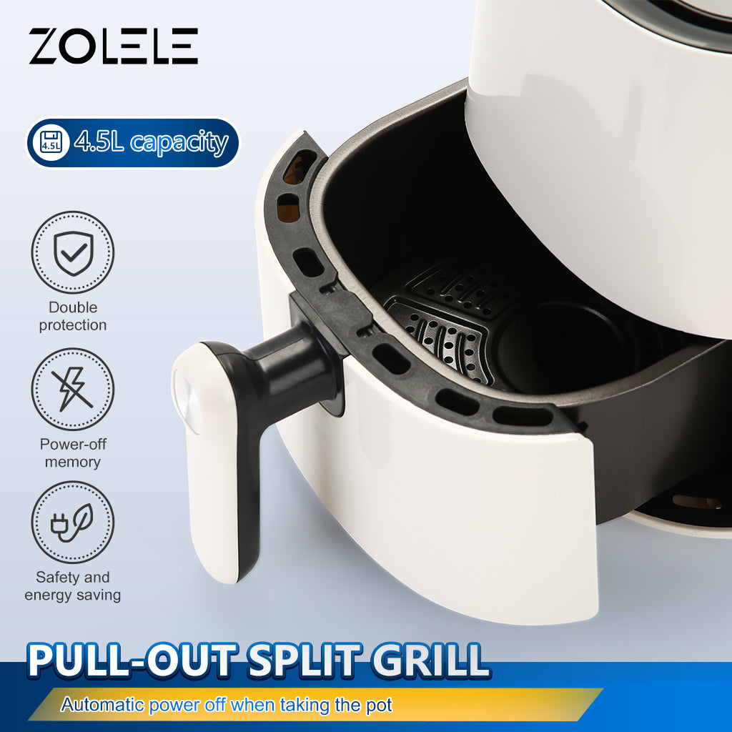 Zolele ZA001 Electric Air Fryer 4.5L Capacity - White