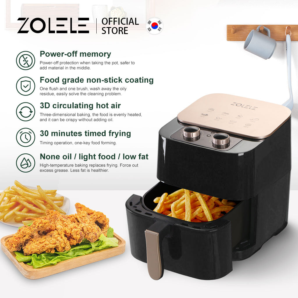 Zolele ZA002 Electric Air Fryer 6.5L - Black