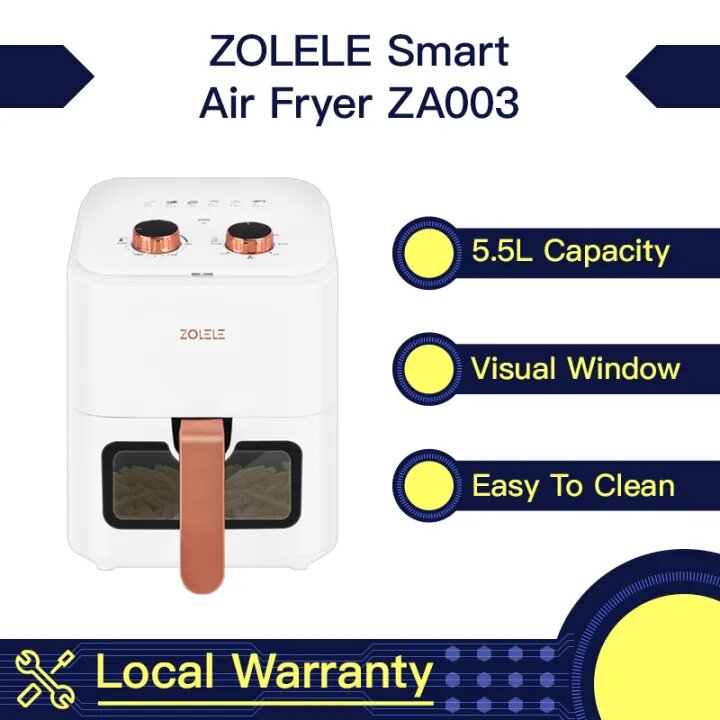 زوليلي فيجوال مقلاة هوائية سعة 4.5 لتر ZA003 - أبيض