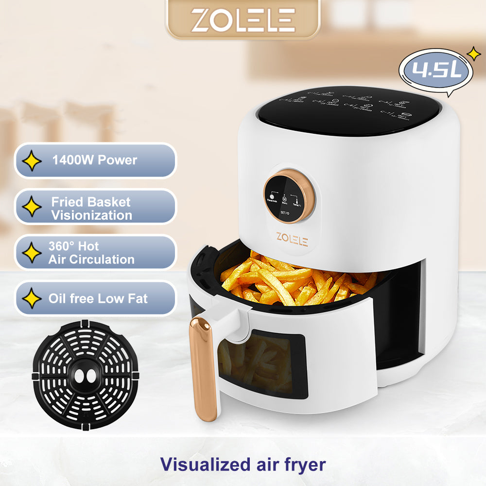 Zolele ZA004 Air Fryer 4.5L Capacity + Bomidi S1 Smart Digital Weight Scale